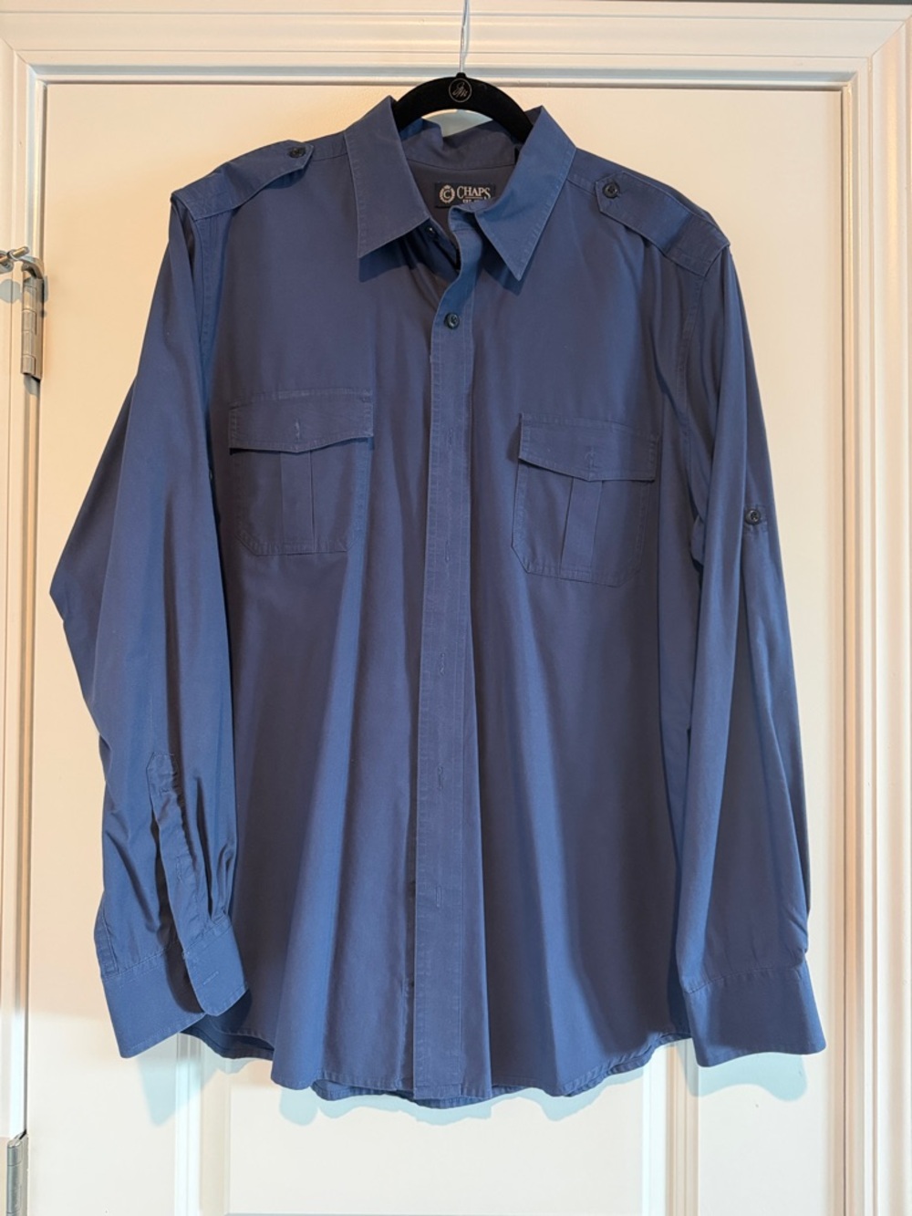 Chaps Men's Casual Button-Down Shirt in Blue